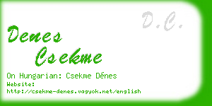 denes csekme business card