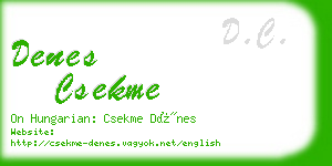 denes csekme business card